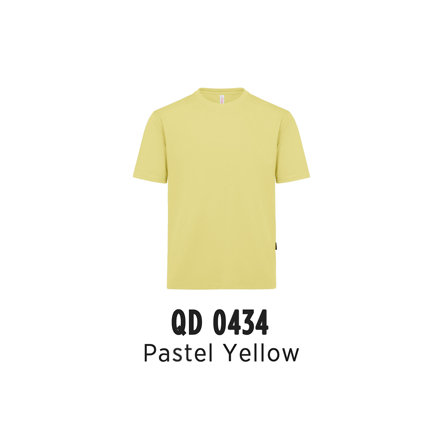 Custom T-Shirt - Unisex Microfibre Eyelet Short Sleeve T-Shirt | Plain | Pastel Yellow | QD0434