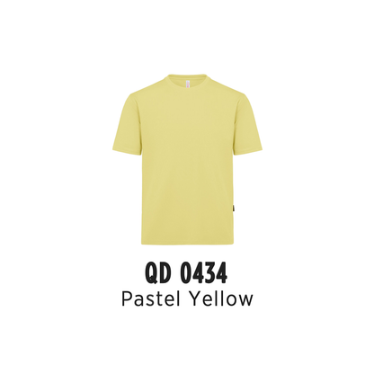 Custom T-Shirt - Unisex Microfibre Eyelet Short Sleeve T-Shirt | Plain | Pastel Yellow | QD0434