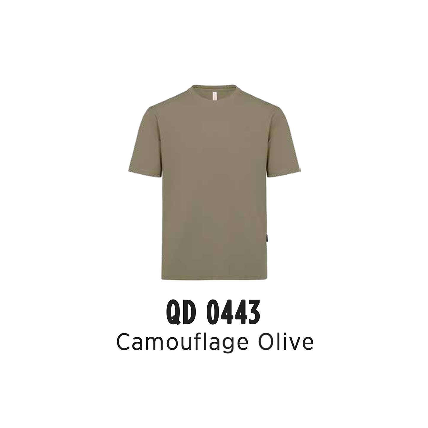 Custom T-Shirt - Unisex Microfibre Eyelet Short Sleeve T-Shirt | Plain | Camouflage Olive | QD0443