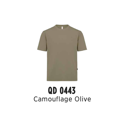 Custom T-Shirt - Unisex Microfibre Eyelet Short Sleeve T-Shirt | Plain | Camouflage Olive | QD0443