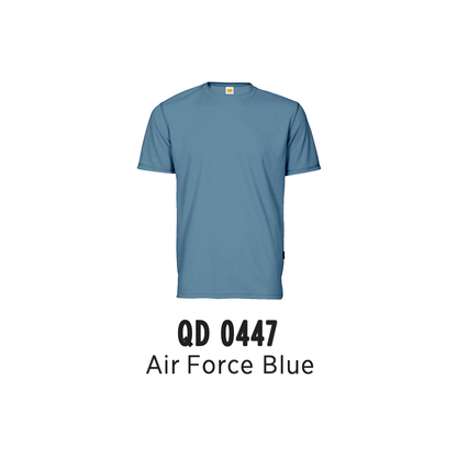 Custom T-Shirt - Unisex Microfibre Eyelet Short Sleeve T-Shirt | Plain | Air Force Blue | QD0447