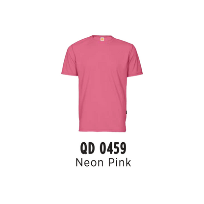 Custom T-Shirt - Unisex Microfibre Eyelet Short Sleeve T-Shirt | Plain | Neon Pink | QD0459