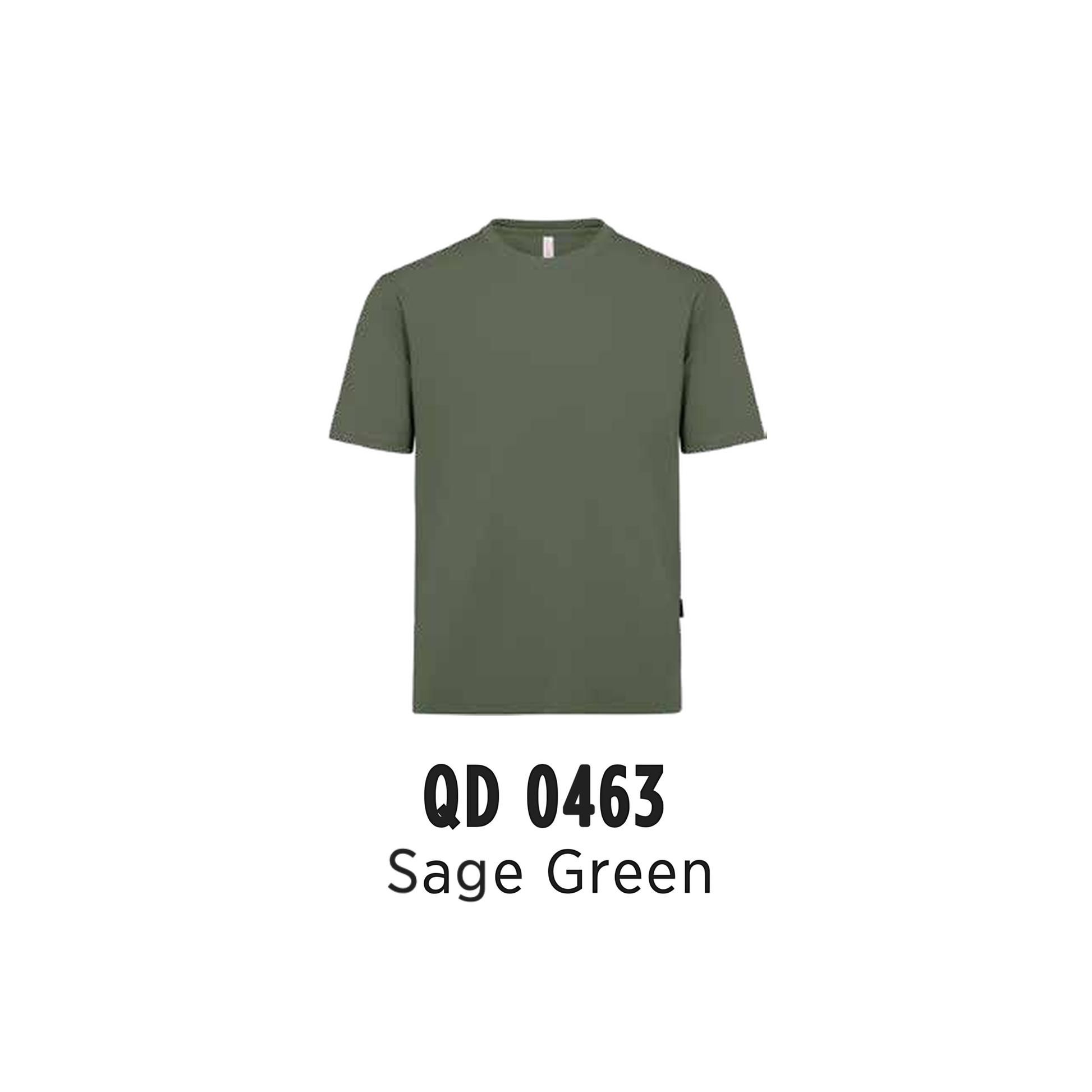 Custom T-Shirt - Unisex Microfibre Eyelet Short Sleeve T-Shirt | Plain | Sage Green | QD0463