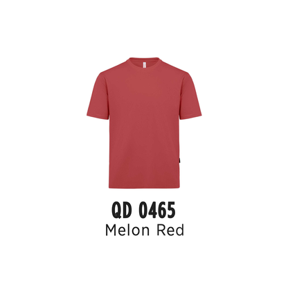 Custom T-Shirt - Unisex Microfibre Eyelet Short Sleeve T-Shirt | Plain | Melon Red | QD0465