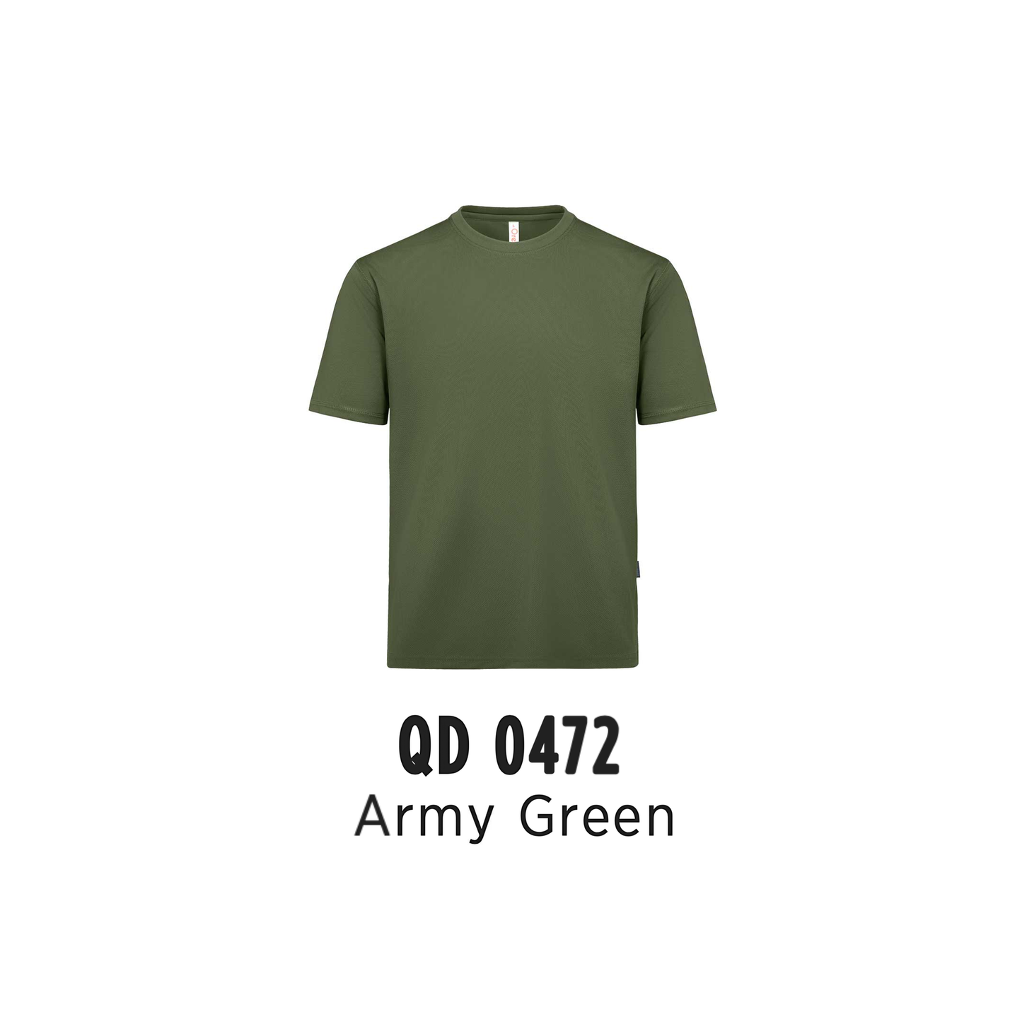 Custom T-Shirt - Unisex Microfibre Eyelet Short Sleeve T-Shirt | Plain | Army Green | QD0472