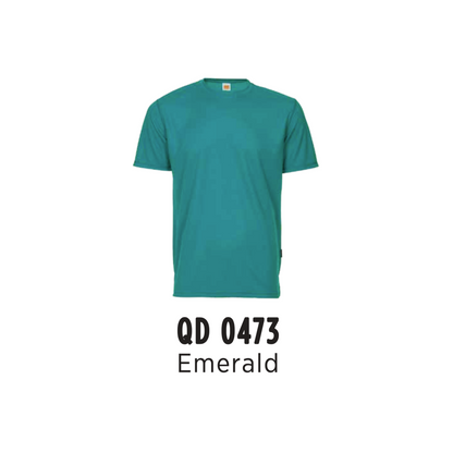 Custom T-Shirt - Unisex Microfibre Eyelet Short Sleeve T-Shirt | Plain | Emerald | QD0473