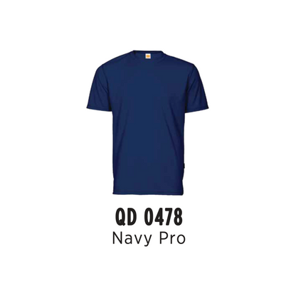 Custom T-Shirt - Unisex Microfibre Eyelet Short Sleeve T-Shirt | Plain | Navy Pro | QD0478