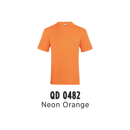 Custom T-Shirt - Unisex Microfibre Eyelet Short Sleeve T-Shirt | Plain | Neon Orange | QD0482