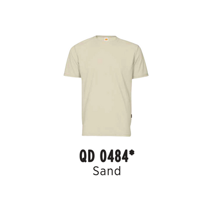 Custom T-Shirt - Unisex Microfibre Eyelet Short Sleeve T-Shirt | Plain | Sand | QD0484