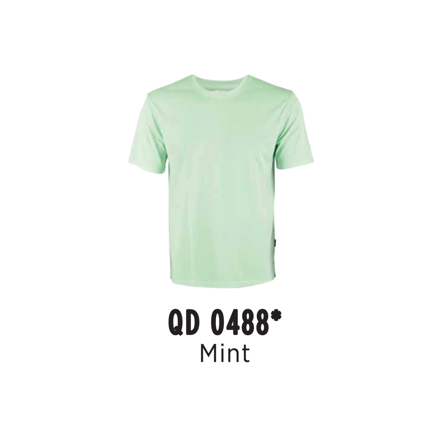 Custom T-Shirt - Unisex Microfibre Eyelet Short Sleeve T-Shirt | Plain | Mint | QD0488