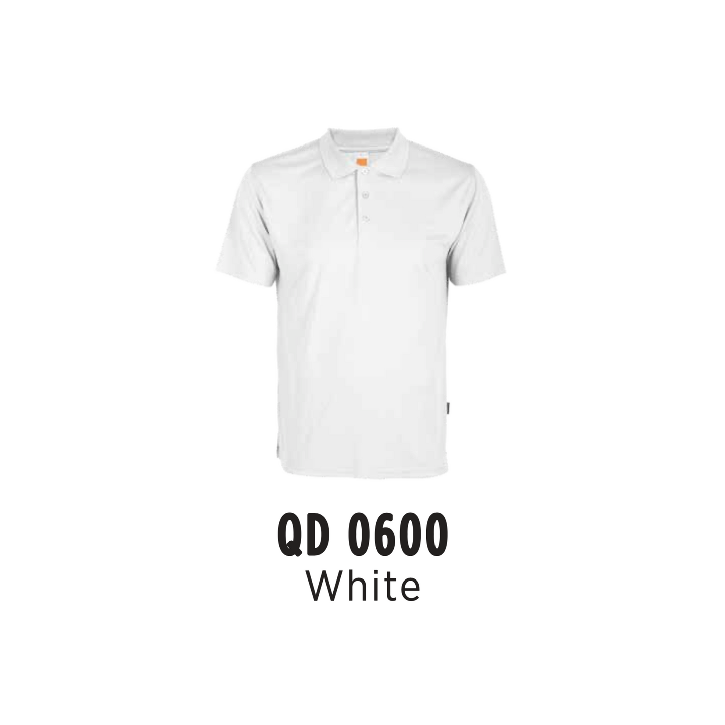 Custom Polo - Unisex Microfibre Eyelet Short Sleeve Polo Shirt | Plain | White | QD0600