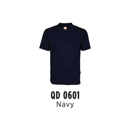 Custom Polo - Unisex Microfibre Eyelet Short Sleeve Polo Shirt | Plain | Navy | QD0601