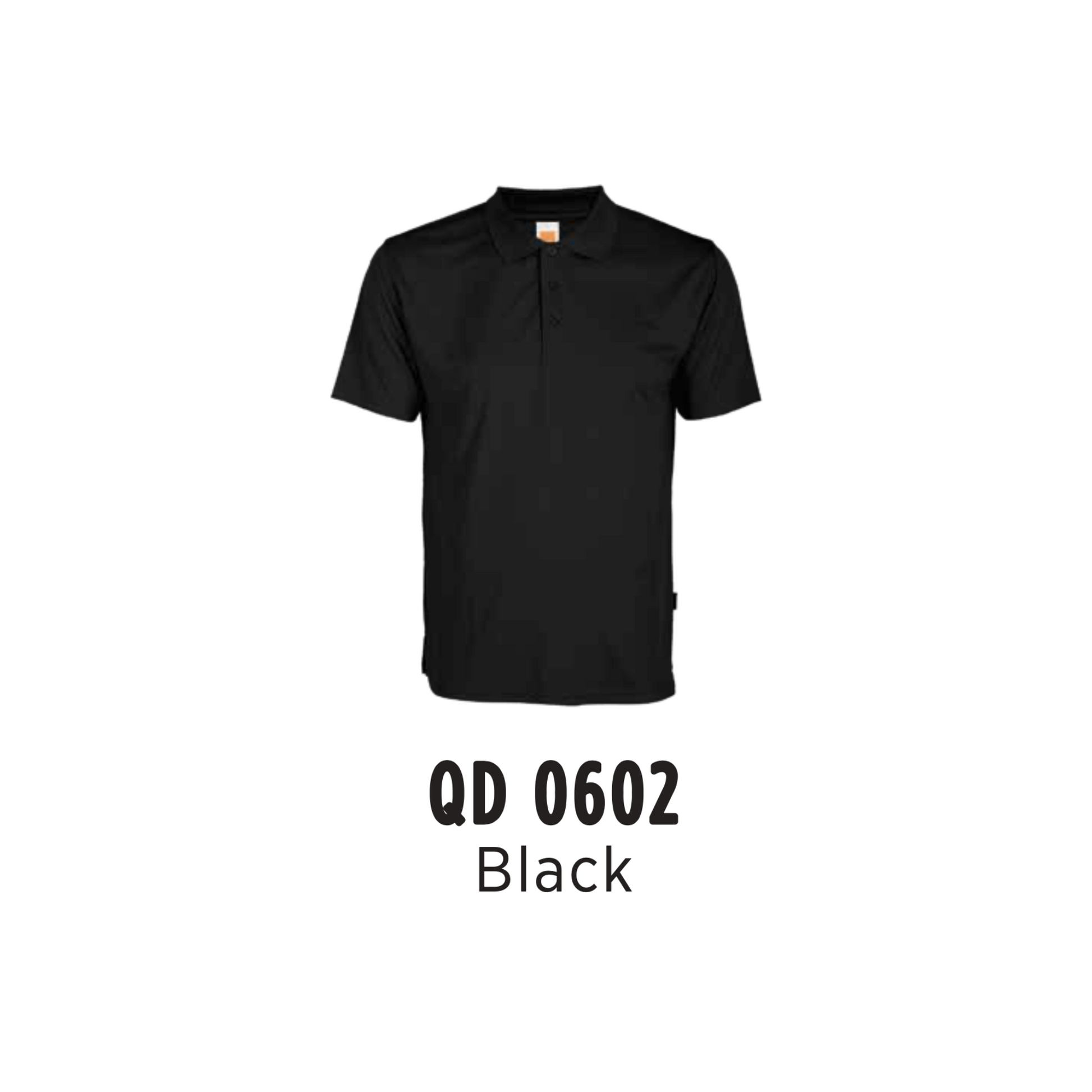 Custom Polo - Unisex Microfibre Eyelet Short Sleeve Polo Shirt | Plain | Black | QD0602