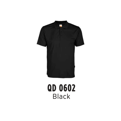 Custom Polo - Unisex Microfibre Eyelet Short Sleeve Polo Shirt | Plain | Black | QD0602