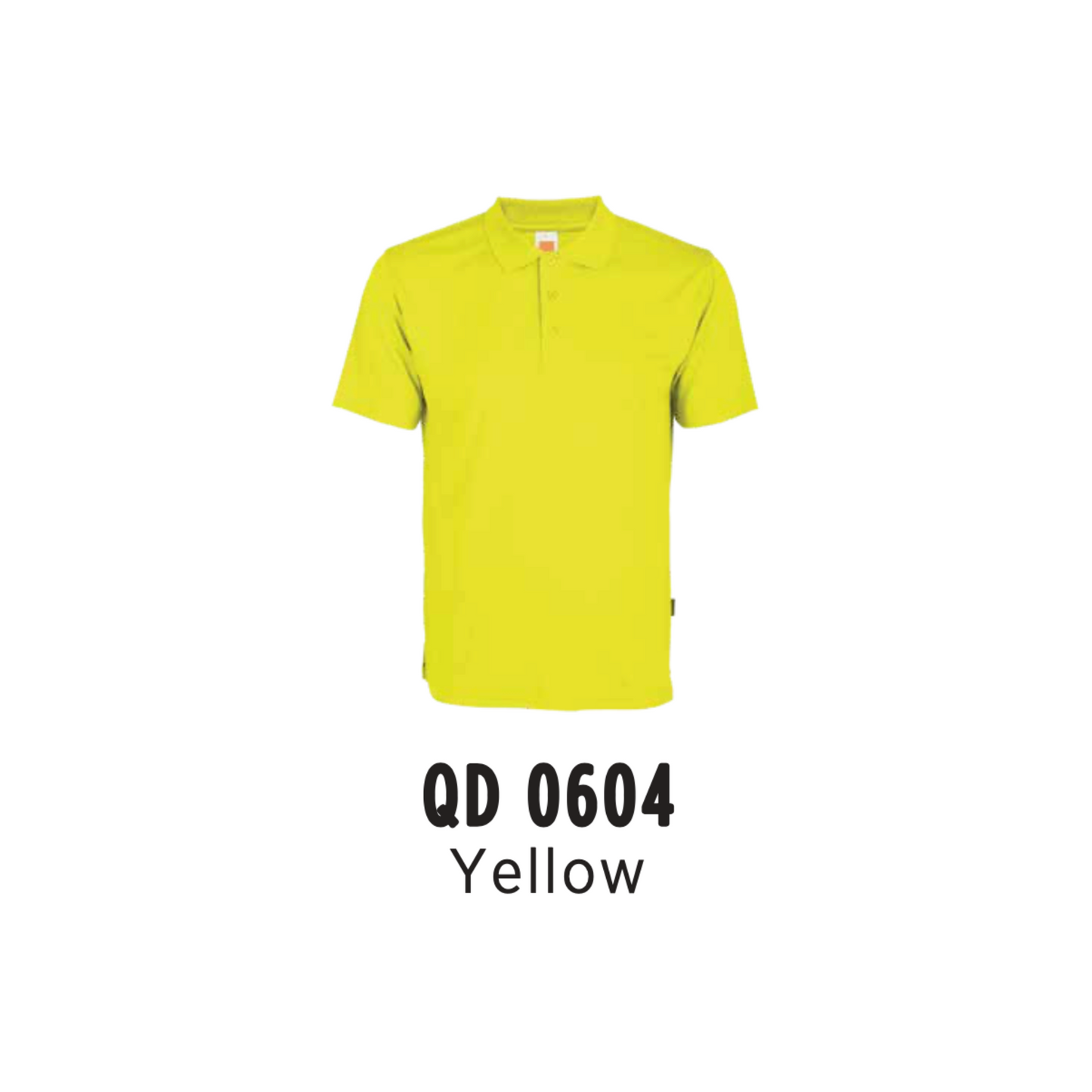 Custom Polo - Unisex Microfibre Eyelet Short Sleeve Polo Shirt | Plain | Yellow | QD0604