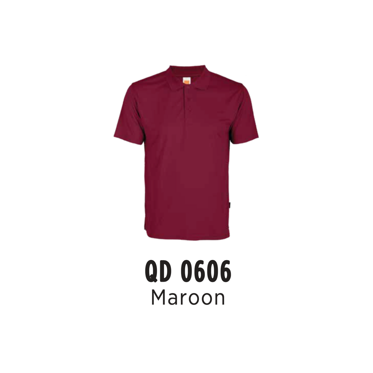 Custom Polo - Unisex Microfibre Eyelet Short Sleeve Polo Shirt | Plain | Maroon | QD0606