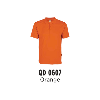 Custom Polo - Unisex Microfibre Eyelet Short Sleeve Polo Shirt | Plain | Orange | QD0607