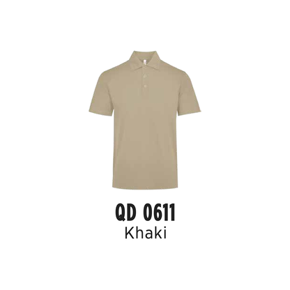 Custom Polo - Unisex Microfibre Eyelet Short Sleeve Polo Shirt | Plain | Khaki | QD0611