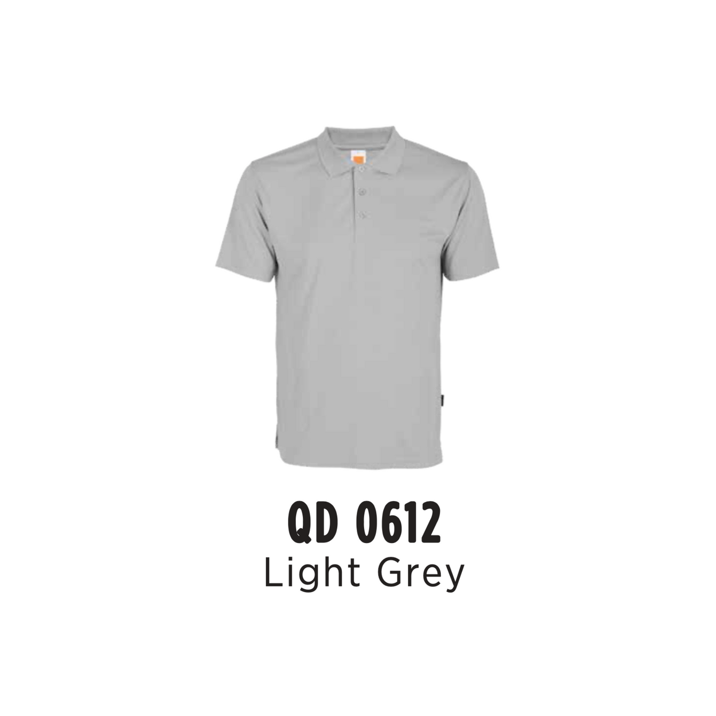 Custom Polo - Unisex Microfibre Eyelet Short Sleeve Polo Shirt | Plain | Light Grey | QD0612