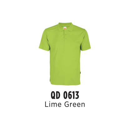 Custom Polo - Unisex Microfibre Eyelet Short Sleeve Polo Shirt | Plain | Lime Green | QD0613