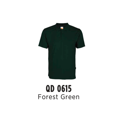 Custom Polo - Unisex Microfibre Eyelet Short Sleeve Polo Shirt | Plain | Forest Green | QD0615