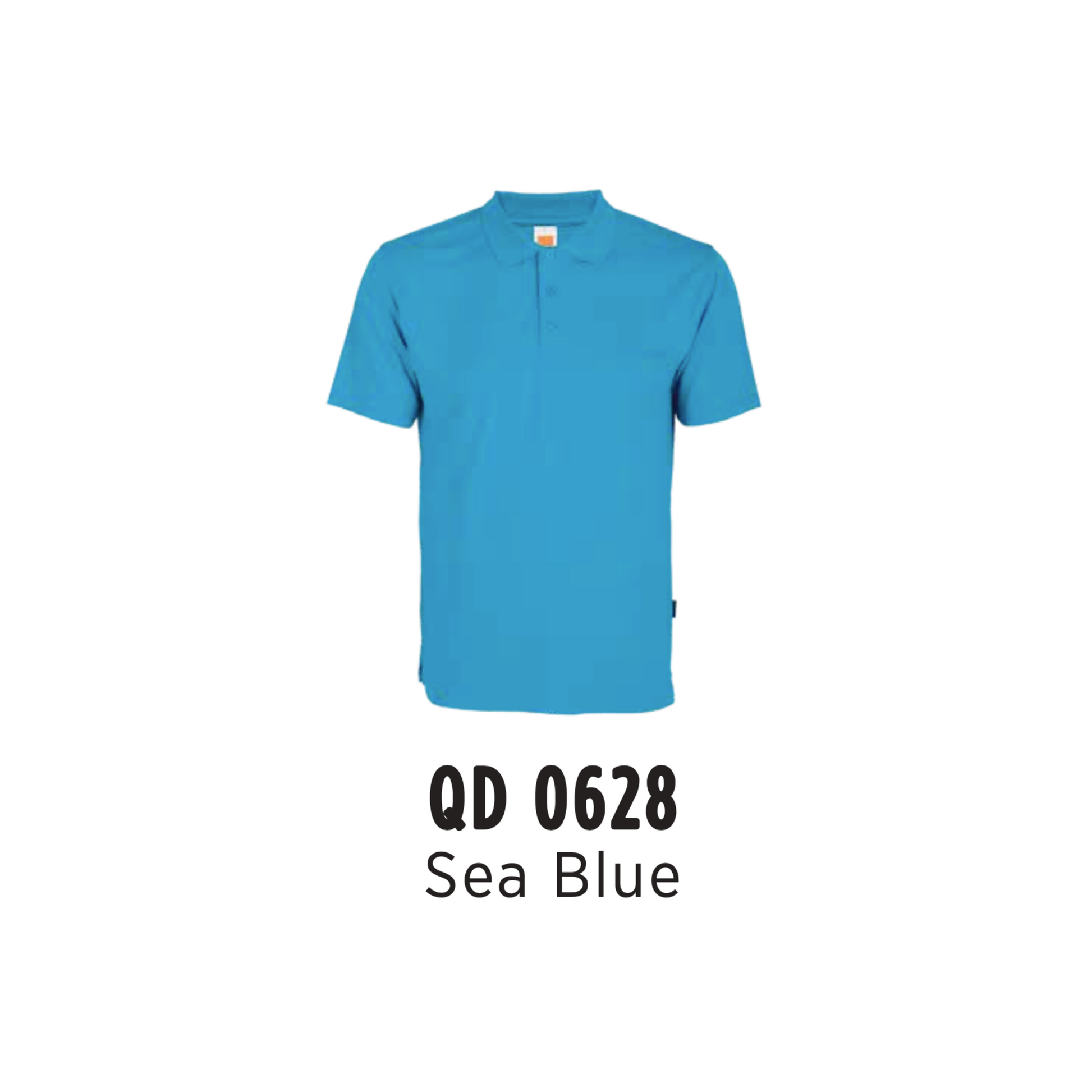 Custom Polo - Unisex Microfibre Eyelet Short Sleeve Polo Shirt | Plain | Sea Blue | QD0628