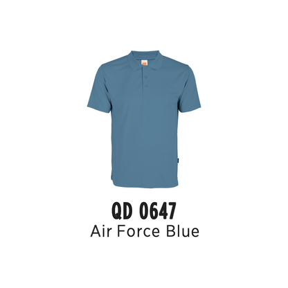 Custom Polo - Unisex Microfibre Eyelet Short Sleeve Polo Shirt | Plain | Air Force Blue | QD0647