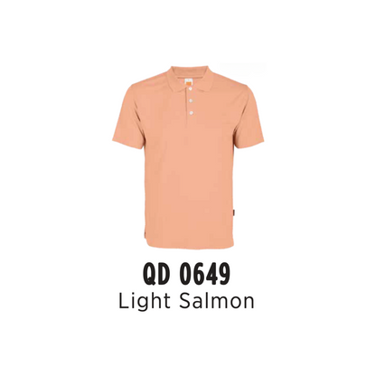 Custom Polo - Unisex Microfibre Eyelet Short Sleeve Polo Shirt | Plain | Light Salmon | QD0649