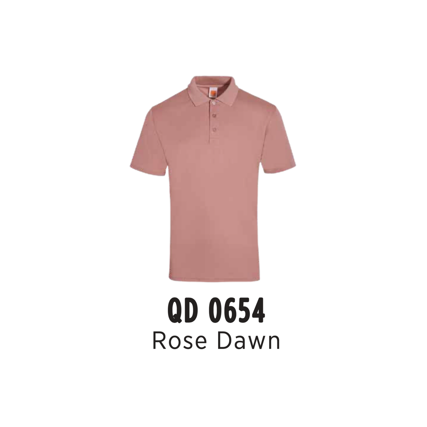 Custom Polo - Unisex Microfibre Eyelet Short Sleeve Polo Shirt | Plain | Rose Dawn | QD0654