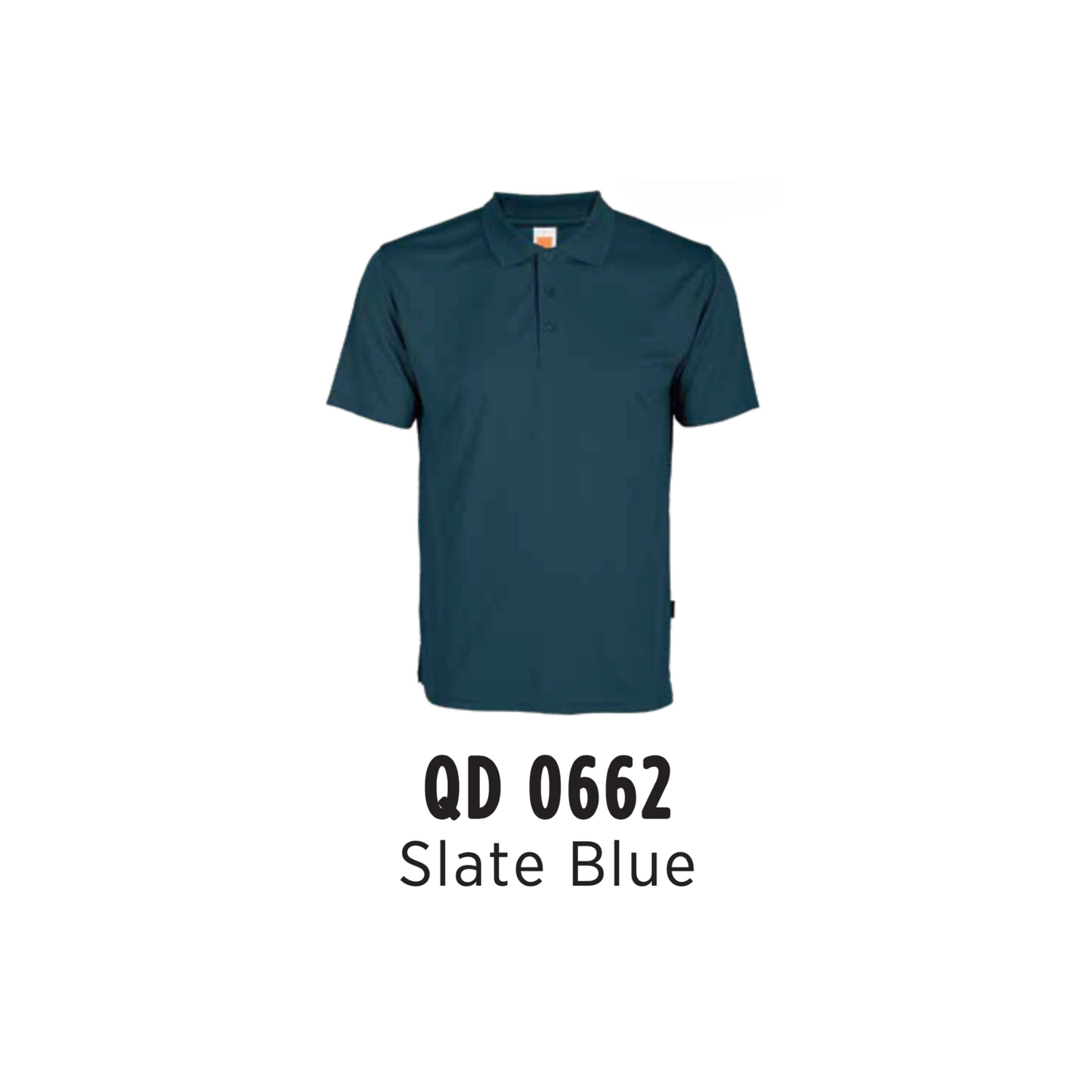 Custom Polo - Unisex Microfibre Eyelet Short Sleeve Polo Shirt | Plain | Slate Blue | QD0662