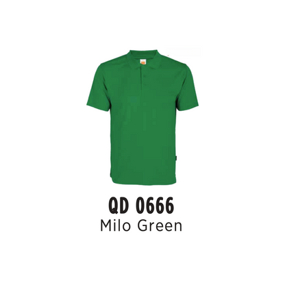 Custom Polo - Unisex Microfibre Eyelet Short Sleeve Polo Shirt | Plain | Milo Green | QD0666