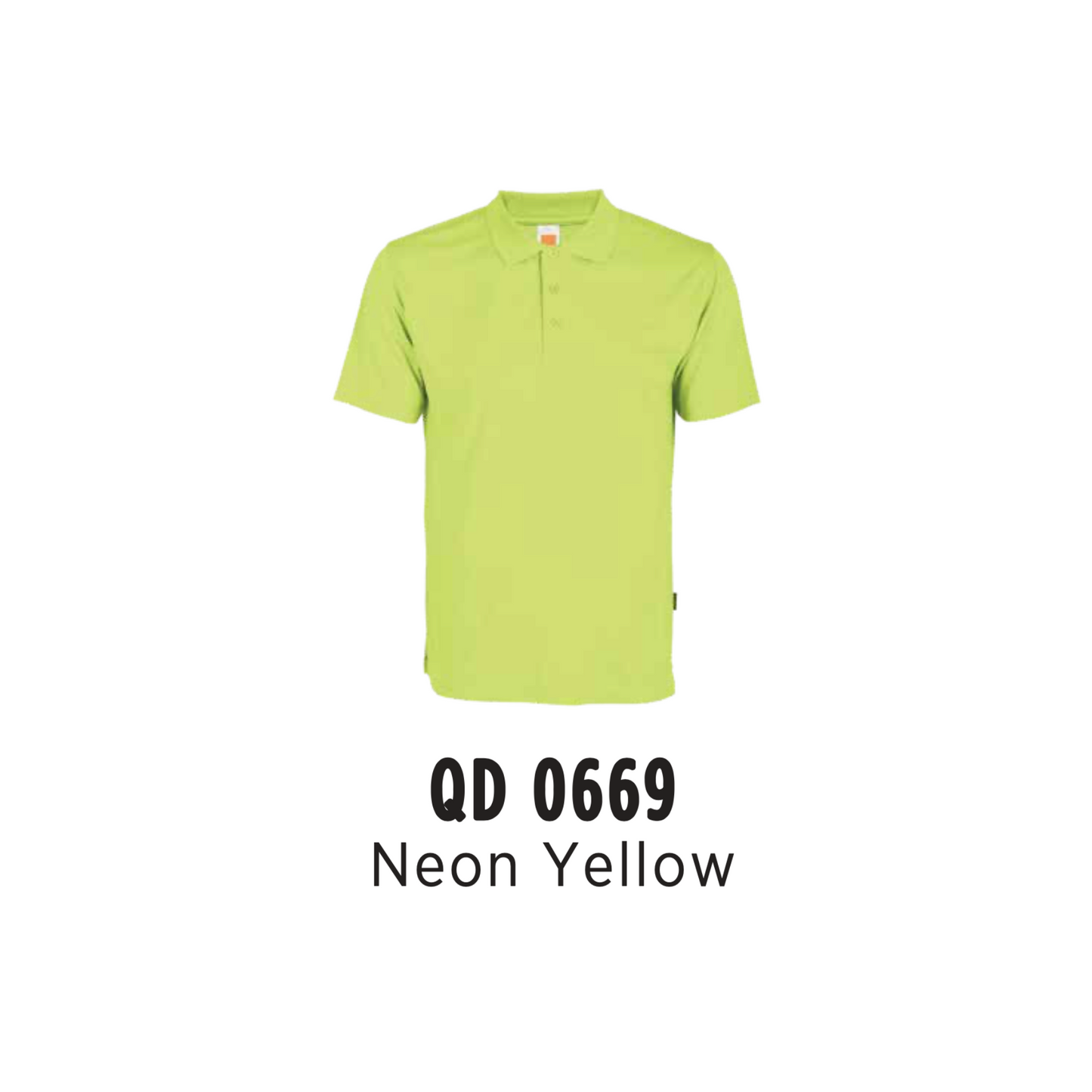 Custom Polo - Unisex Microfibre Eyelet Short Sleeve Polo Shirt | Plain | Neon Yellow | QD0669