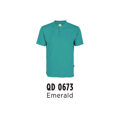 Custom Polo - Unisex Microfibre Eyelet Short Sleeve Polo Shirt | Plain | Emerald | QD0673