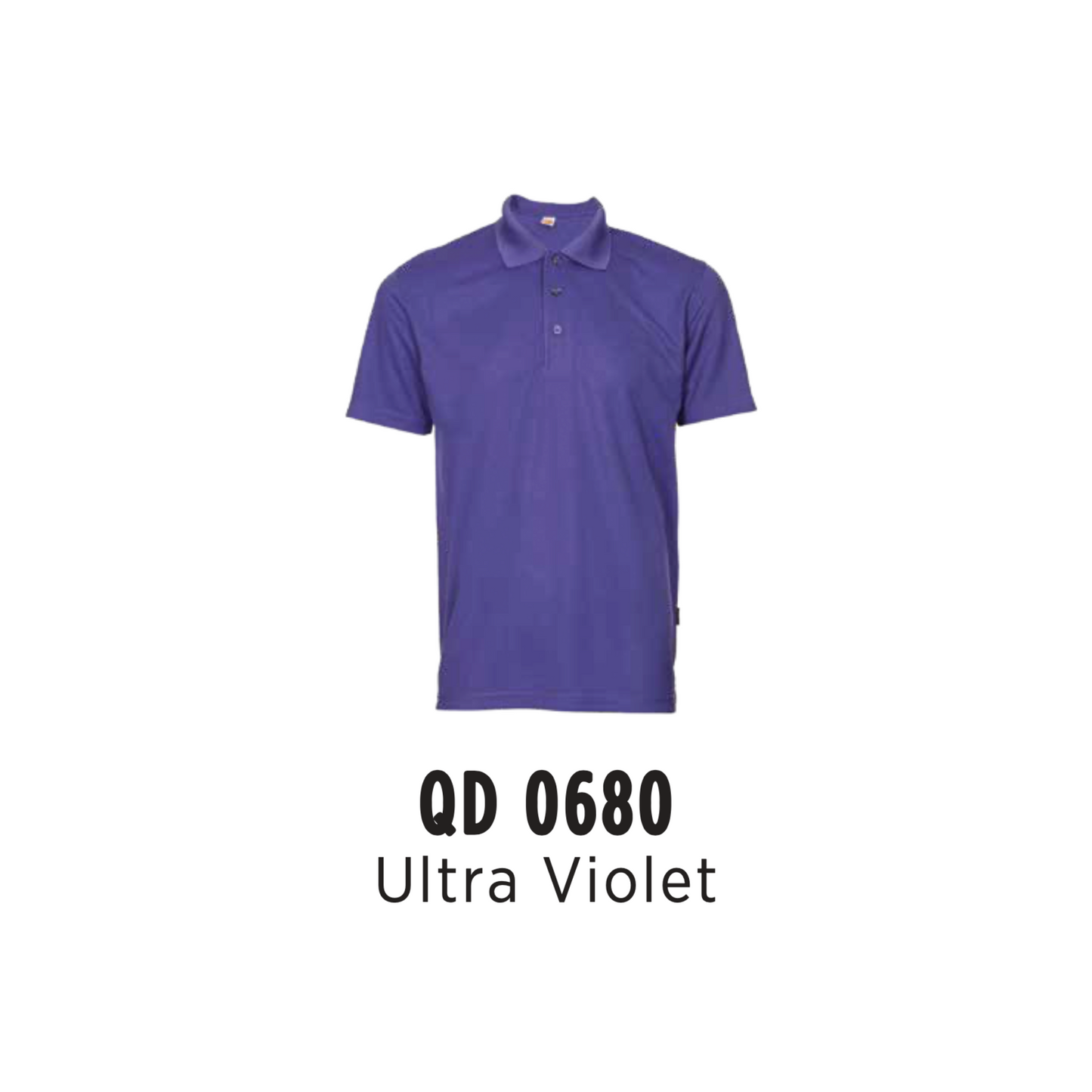 Custom Polo - Unisex Microfibre Eyelet Short Sleeve Polo Shirt | Plain | Ultra Violet | QD0680