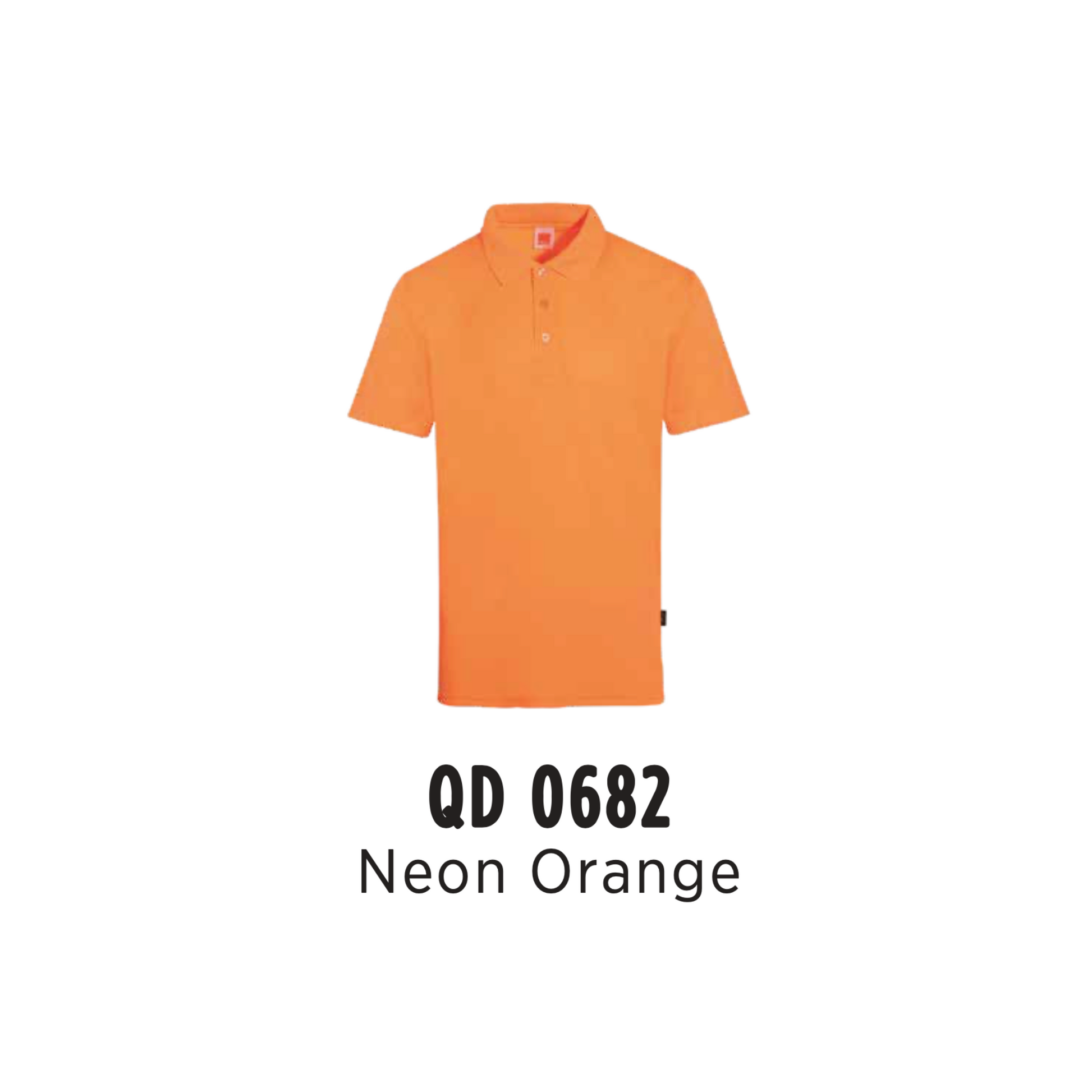 Custom Polo - Unisex Microfibre Eyelet Short Sleeve Polo Shirt | Plain | Neon Orange | QD0682