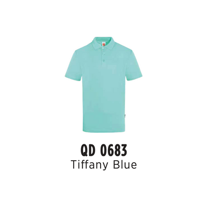 Custom Polo - Unisex Microfibre Eyelet Short Sleeve Polo Shirt | Plain | Tiffany Blue | QD0683