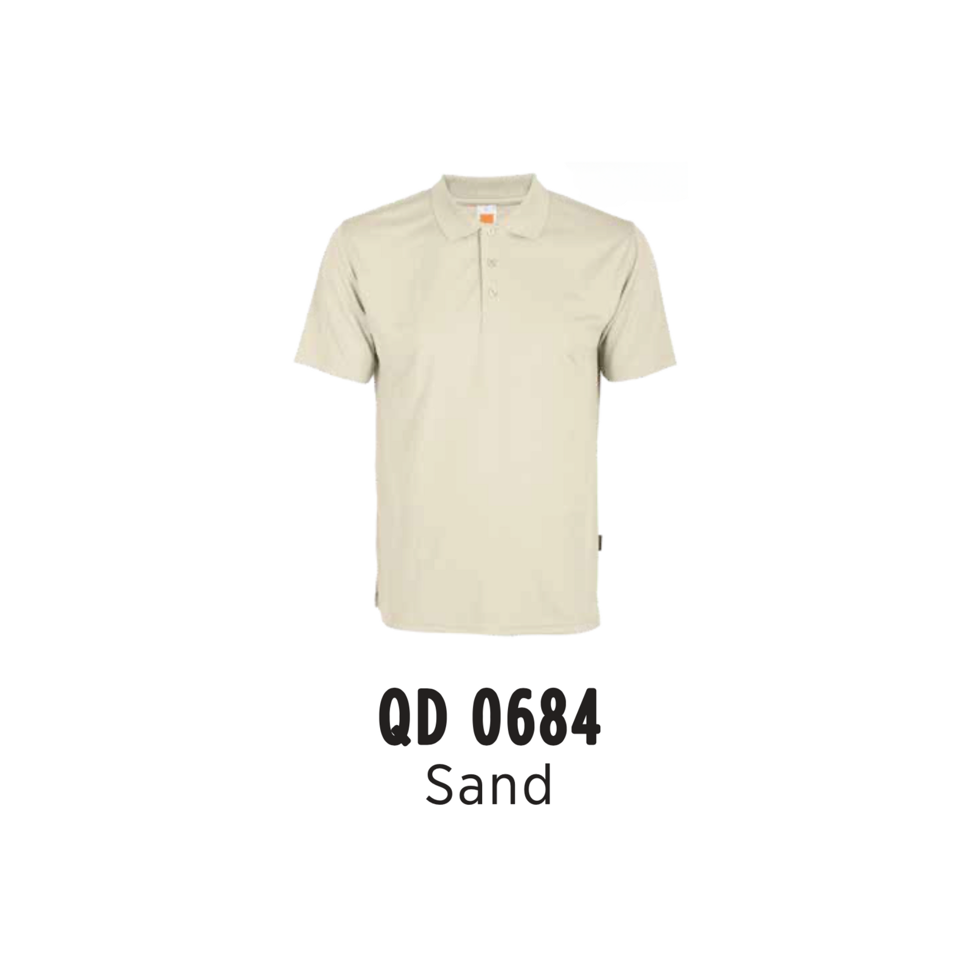 Custom Polo - Unisex Microfibre Eyelet Short Sleeve Polo Shirt | Plain | Sand | QD0684