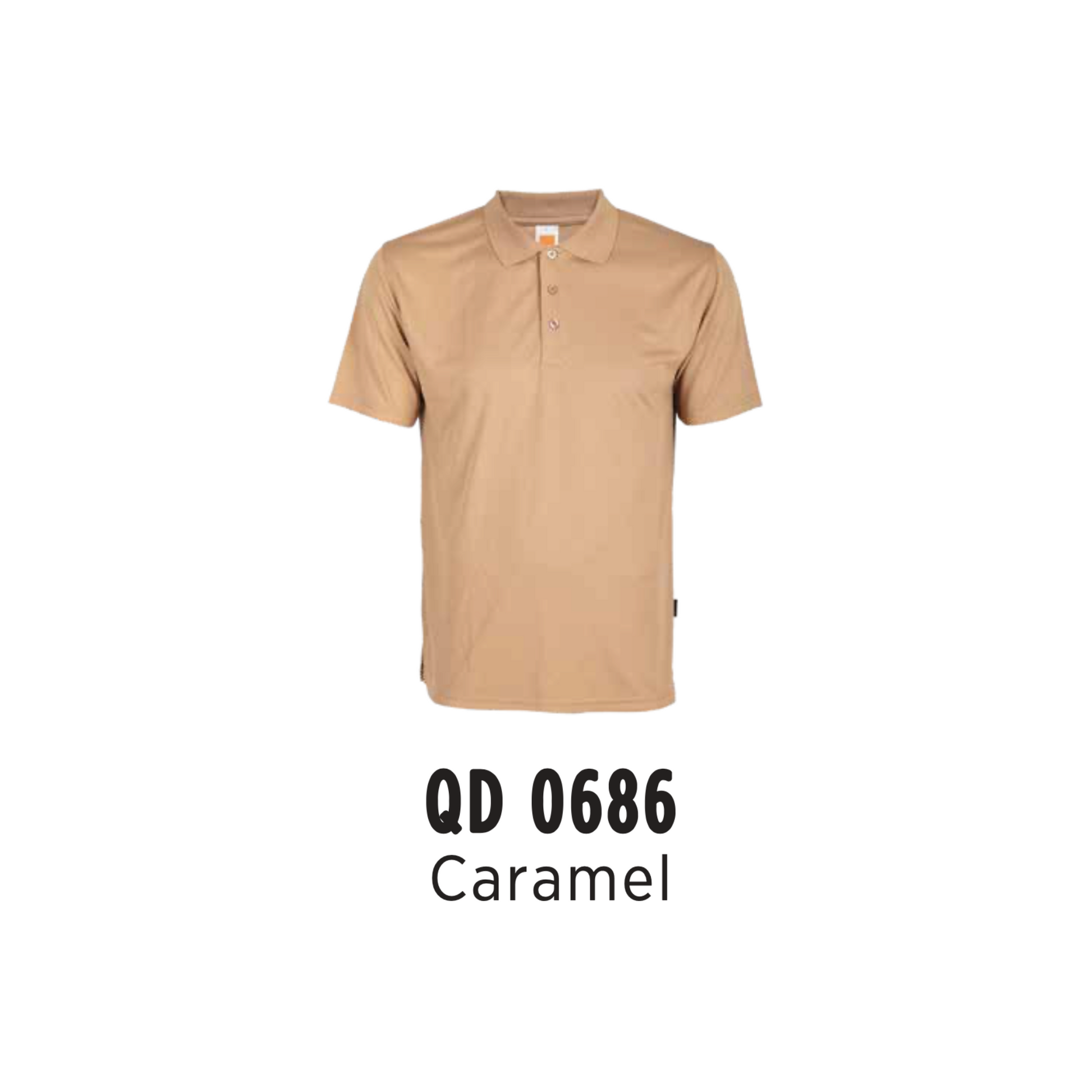 Custom Polo - Unisex Microfibre Eyelet Short Sleeve Polo Shirt | Plain | Caramel | QD0686