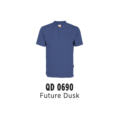 Custom Polo - Unisex Microfibre Eyelet Short Sleeve Polo Shirt | Plain | Future Dusk | QD0690