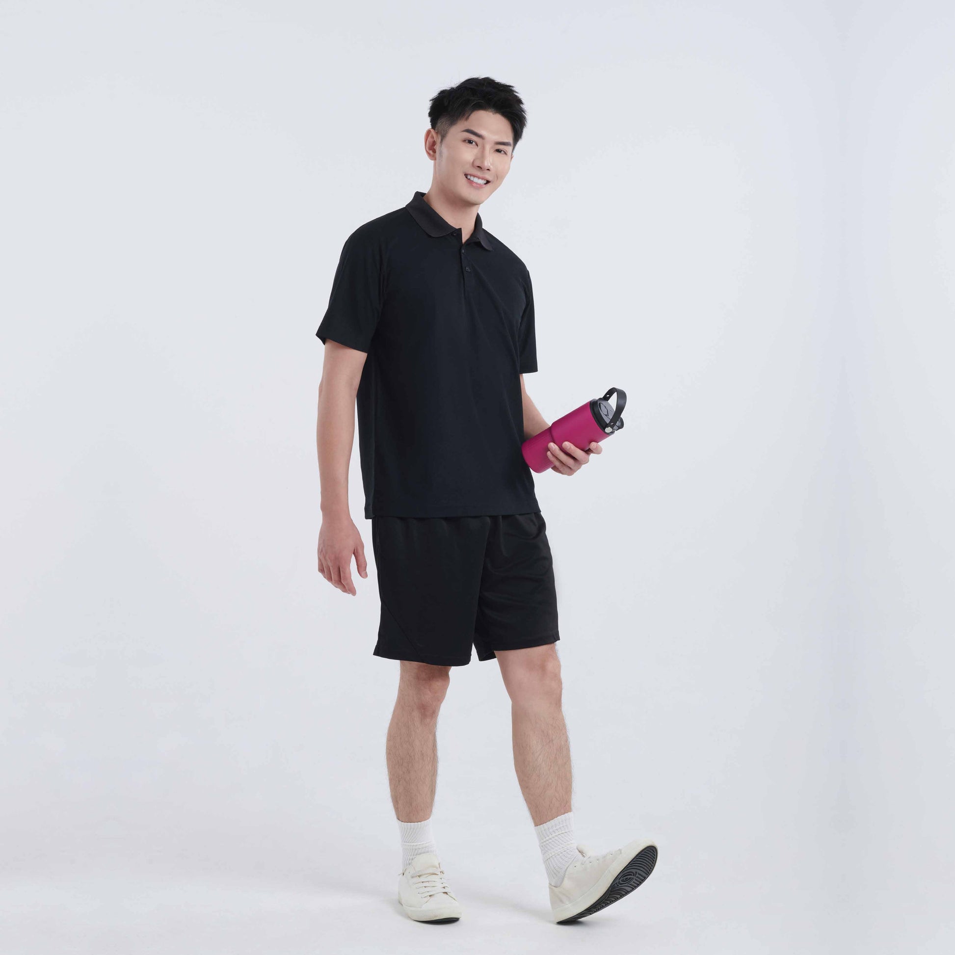 QD100 polo shirt worn by a model
