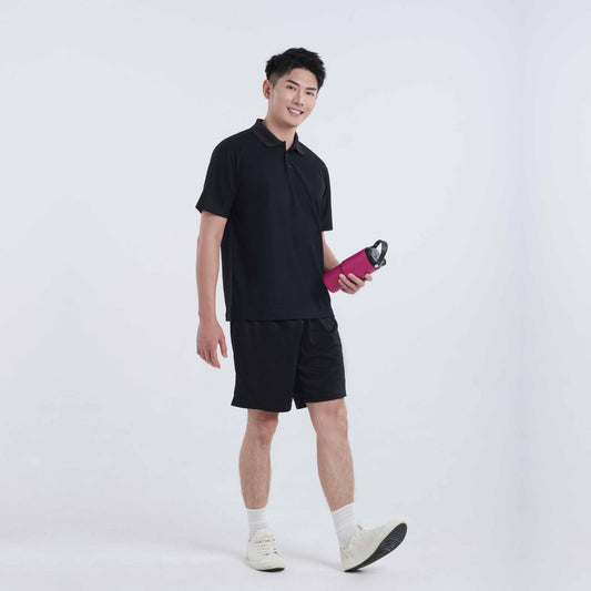QD100 polo shirt worn by a model