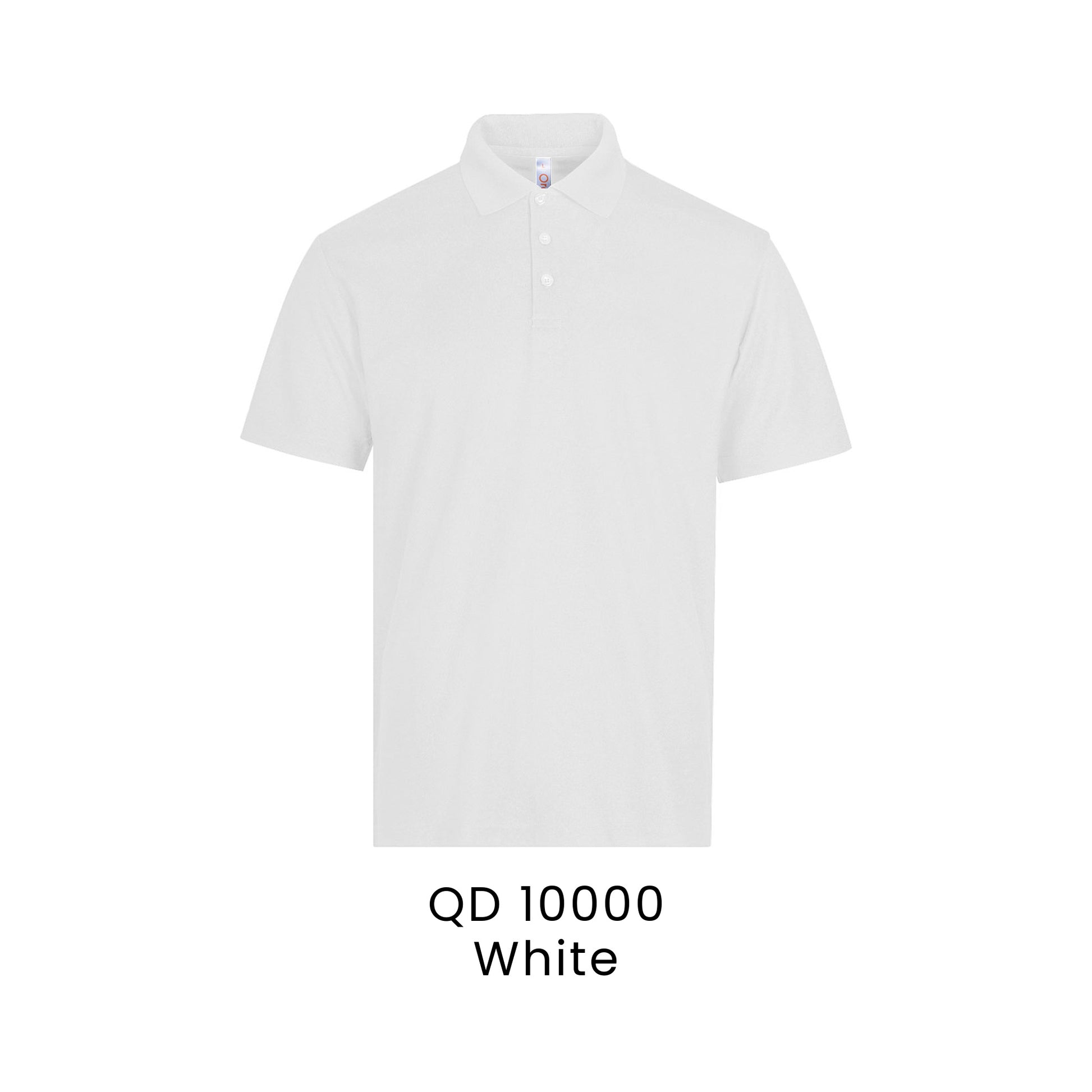 QD 10000 White - QD100 polo shirt