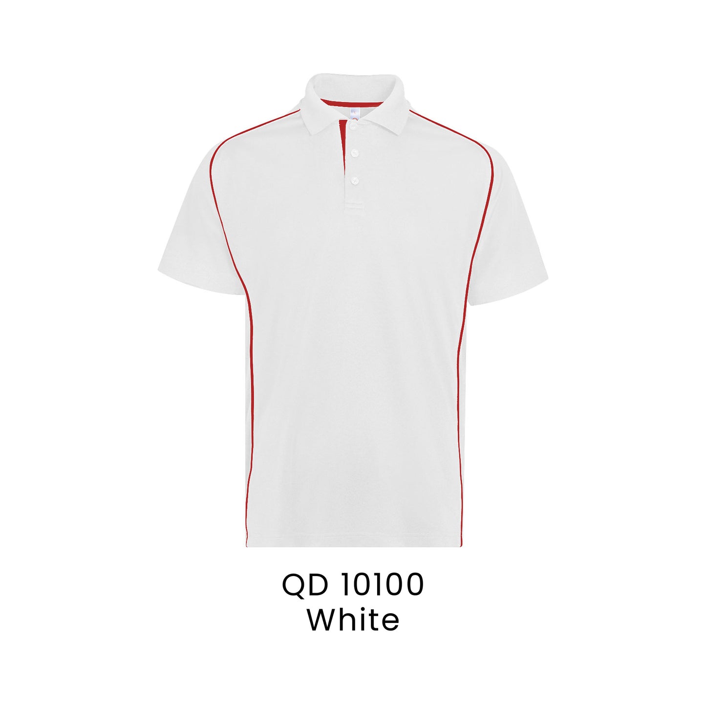 QD 10100 White - QD101 raglan polo shirt