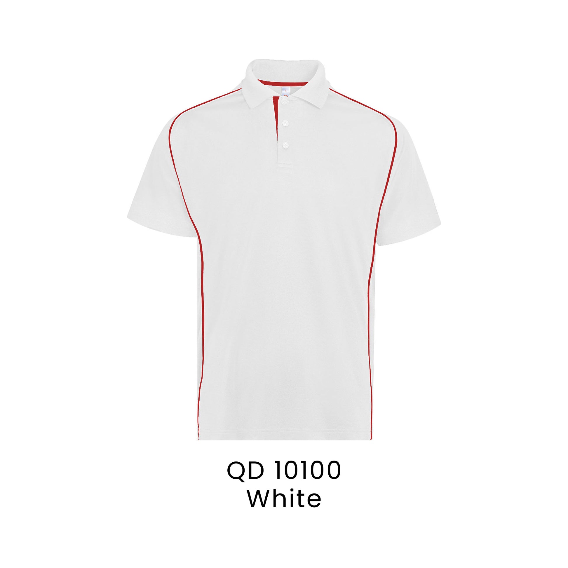 QD 10100 White - QD101 raglan polo shirt