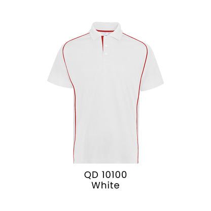 QD 10100 White - QD101 raglan polo shirt