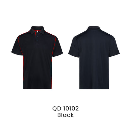 QD 10102 Black - QD101 raglan polo shirt