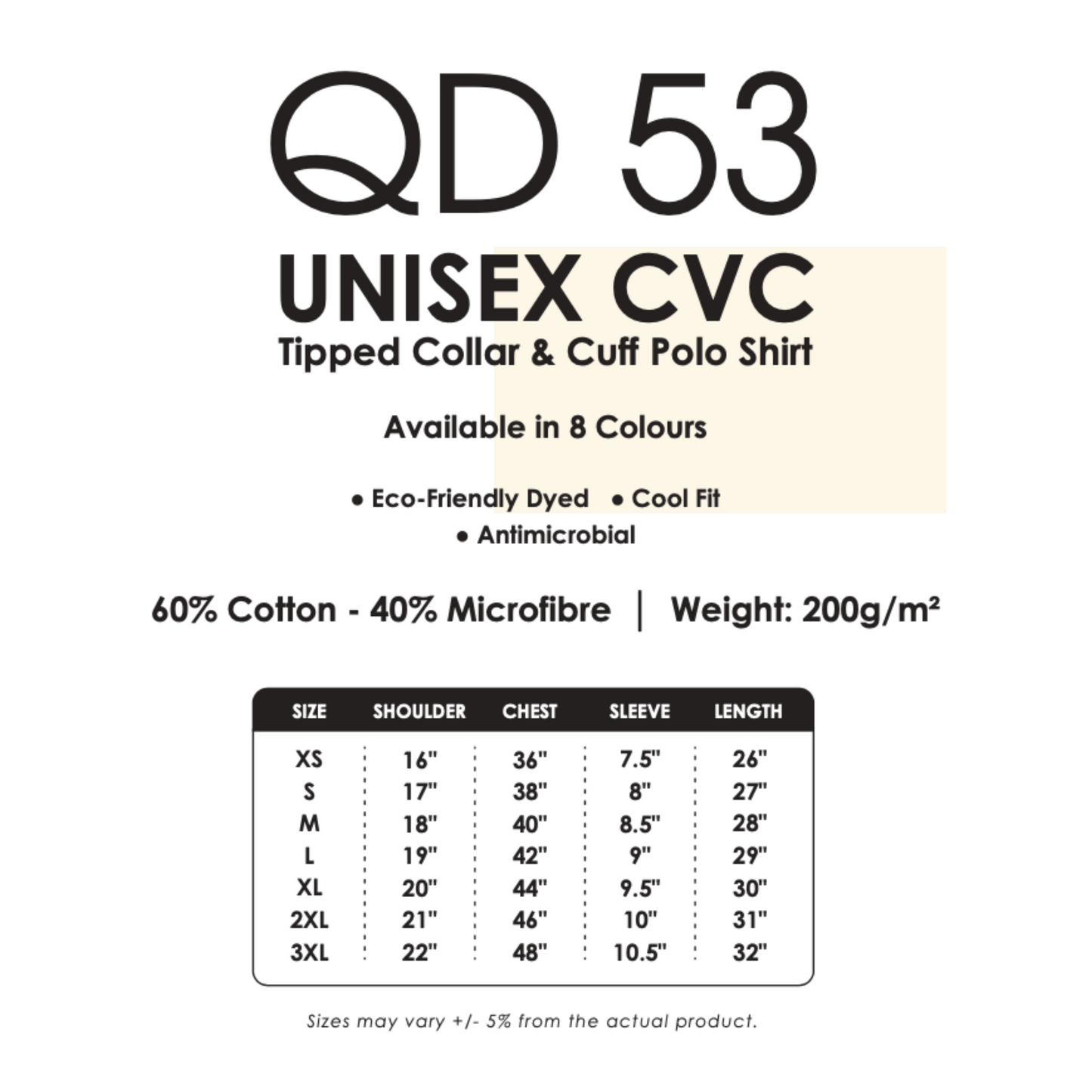 qd53-custom-polo-unisex-cvc-tipped-collar-and-cuff-size-chart