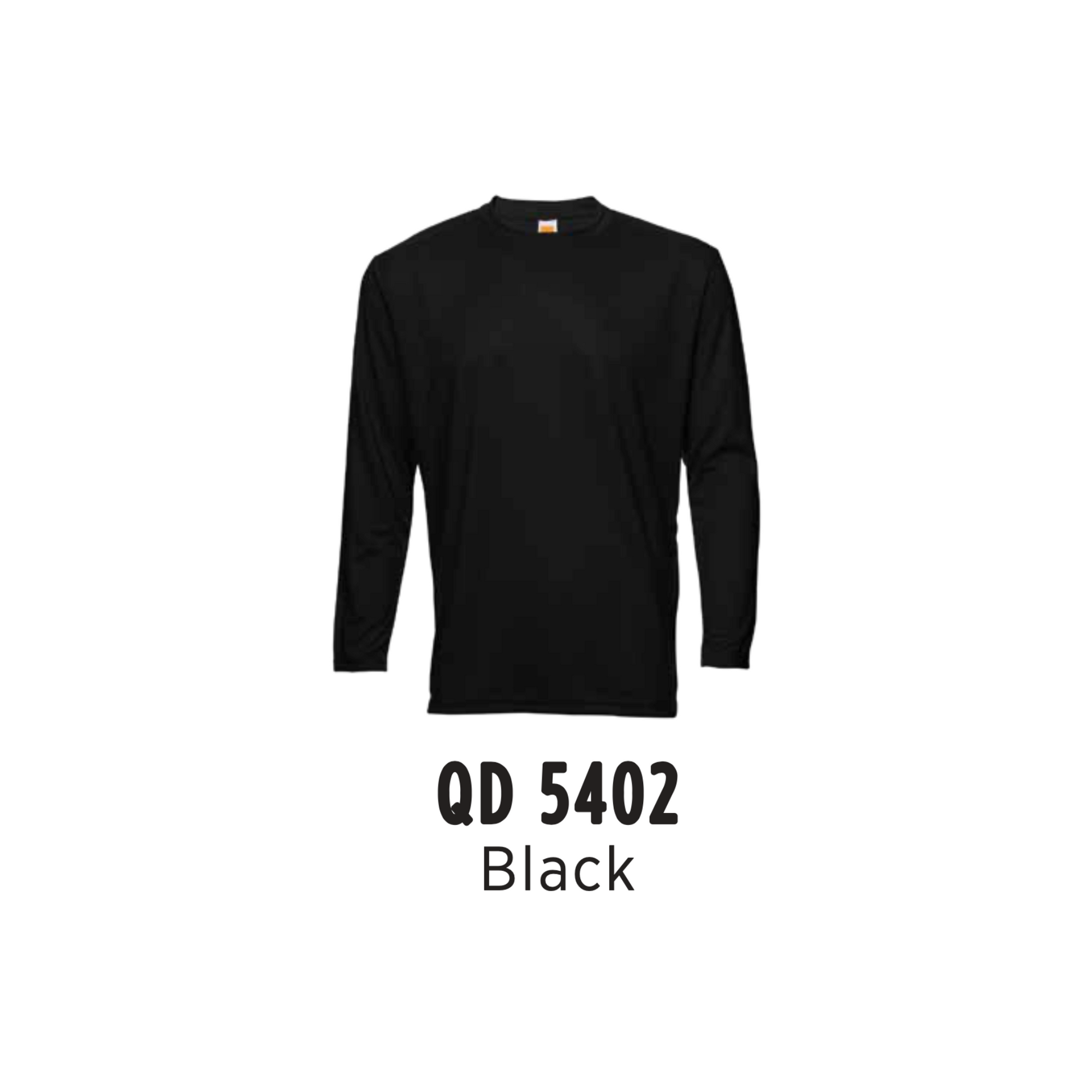 Custom T-Shirt Long Sleeve - Unisex Microfibre Eyelet | Plain | Black | QD5402