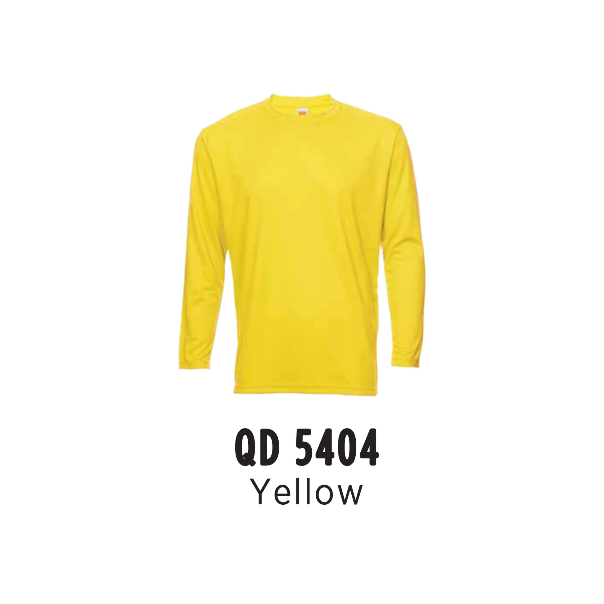 Custom T-Shirt Long Sleeve - Unisex Microfibre Eyelet | Plain | Yellow | QD5404