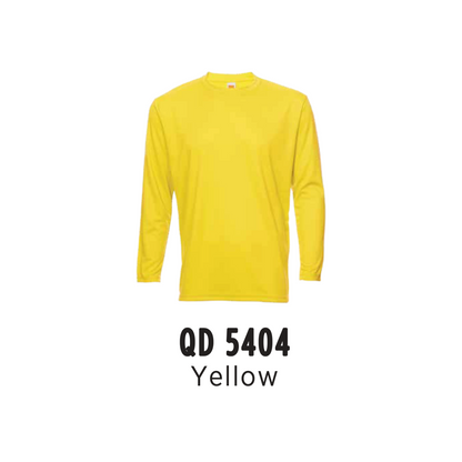 Custom T-Shirt Long Sleeve - Unisex Microfibre Eyelet | Plain | Yellow | QD5404